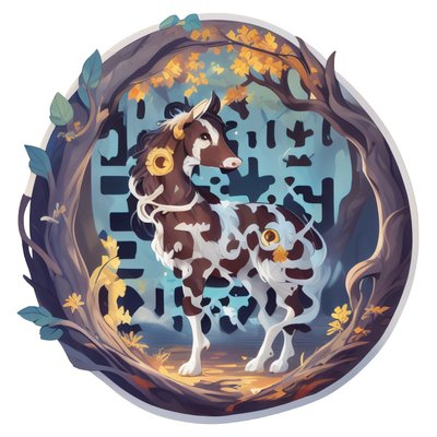 Spotted Horse Forest Vector QR Code for Stickers