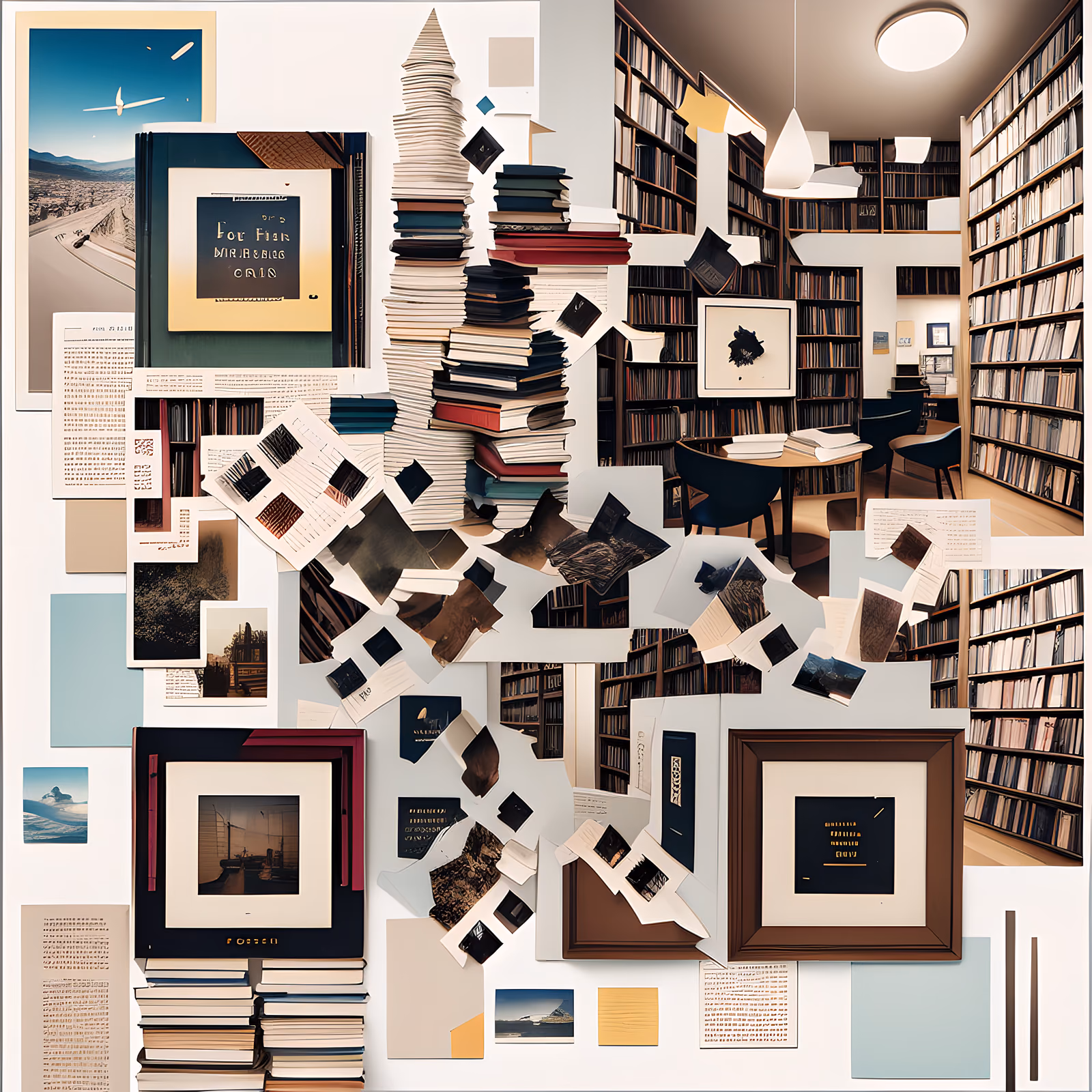 Overstuffed Bookshop Paper Collage QR Code Art — image 1