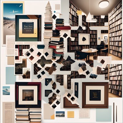 Overstuffed Bookshop Paper Collage QR Code Art