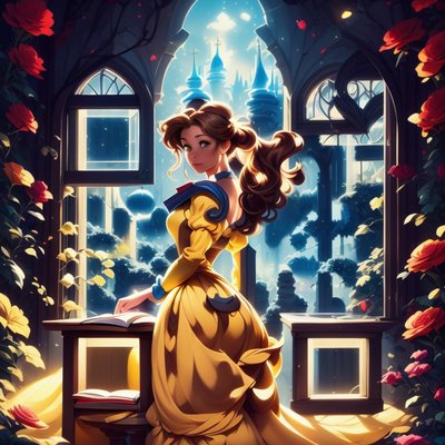 Princess in Yellow Gown Cartoon QR Code for Posters