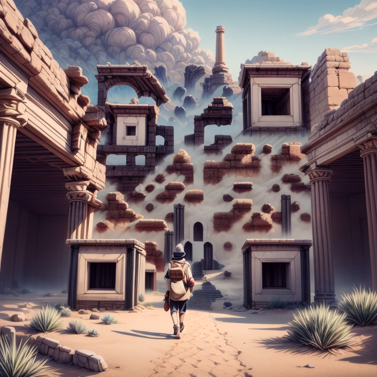 Desert Ruins Traveler Storybook QR Code Art — image 1