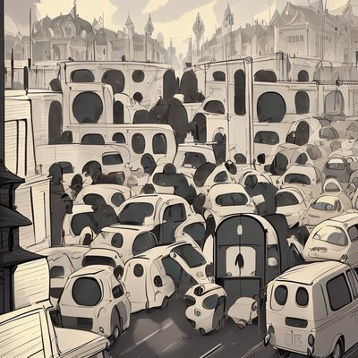 Traffic Jam Comic Storyboard QR Code for Posters