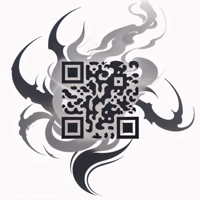 Коготь демона в дыму: QR-код в стиле татуировки для временных тату — изображение 1