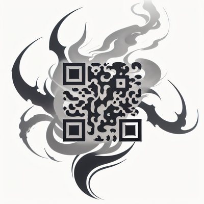 Demon Claw Smoke Tattoo QR Code for Temporary Tattoos