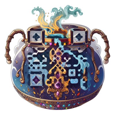 Mystic Cauldron Vector Poison & Potion QR Code for Stickers