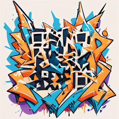 Wildstyle Graffiti Lettering QR Code for Apparel