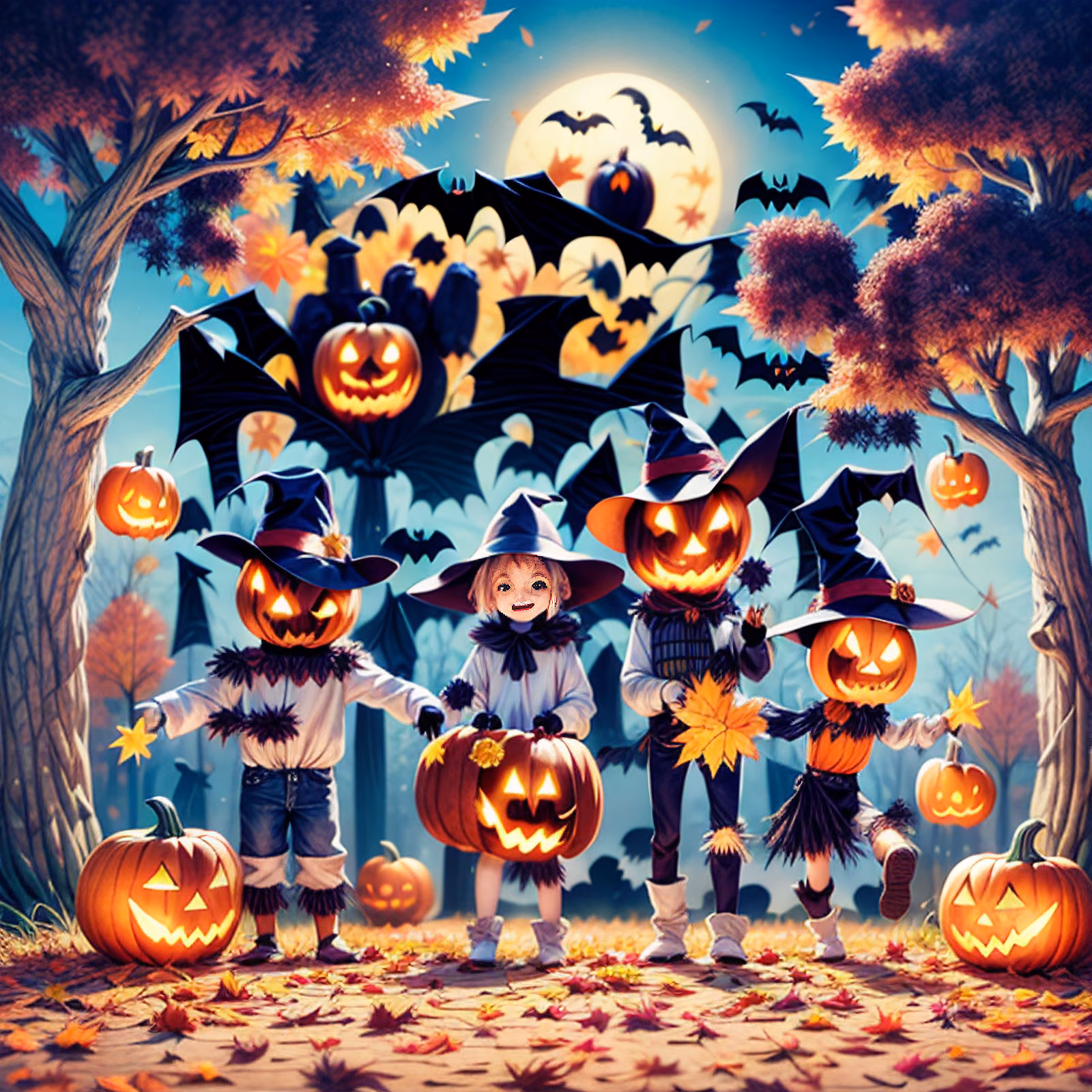 Pumpkin Scarecrow Kids Halloween QR Code for Posters — image 1