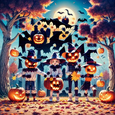 Pumpkin Scarecrow Kids Halloween QR Code for Posters
