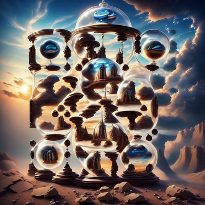 Surreal Hourglass Desert Matte Painting QR Code Art