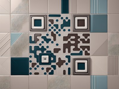 Glazed Ceramic Tile Wall Ceramic & Pottery QR Code Art
