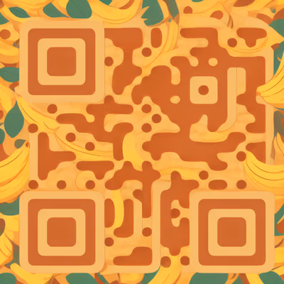 QR-код с гроздями бананов в стиле поп-арт для упаковки — изображение 1