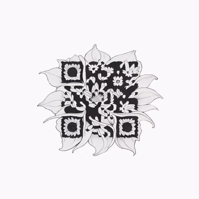 QR-код с татуировкой ромашек тушью для временных тату — изображение 1