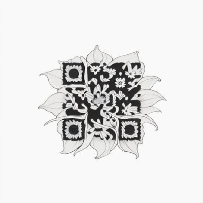 Daisy Flower Ink Tattoo QR Code for Temporary Tattoos