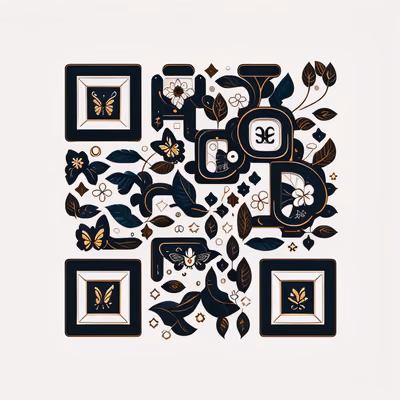 Butterfly and Leaf Vector QR Code for Packaging — image 1