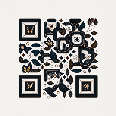 Butterfly and Leaf Vector QR Code for Packaging