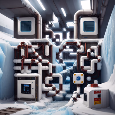 Ледниковая станция в стиле ретрофутуризма: QR-код для постеров — изображение 1