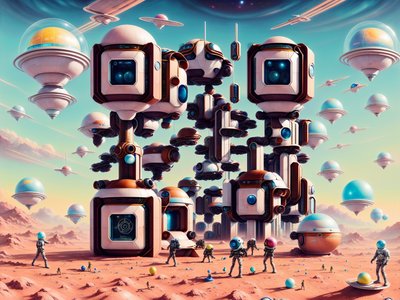 Mars Pod Houses Retrofuturism QR Code for Posters