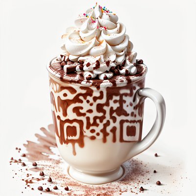 Hot Cocoa Watercolor QR Code for Restaurant Menus