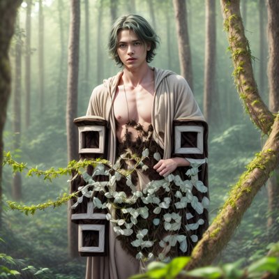 Лесной маг природы, фэнтези QR-код