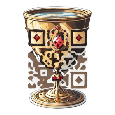 Golden Jeweled Goblet Vector QR Code for Stickers