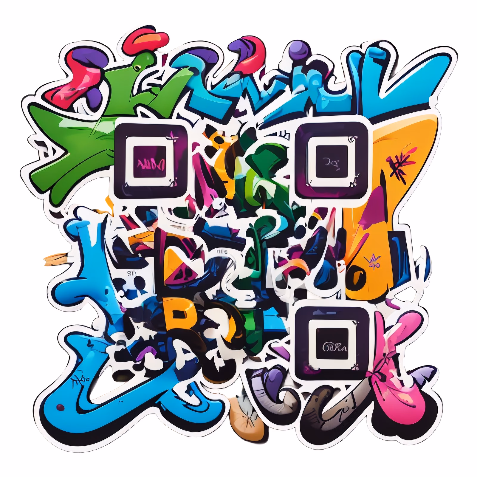 Graffiti Lettering Wildstyle QR Code for Stickers — image 1