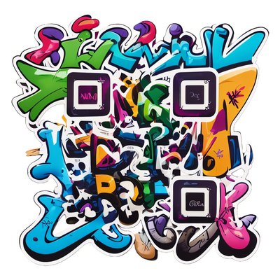 Graffiti Lettering Wildstyle QR Code for Stickers