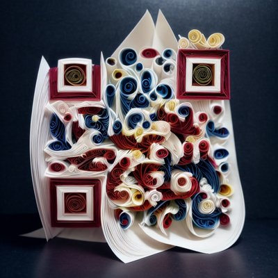 Rolled Paper Quilling Swirls QR Code Art