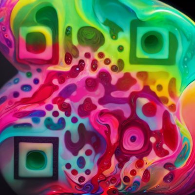 Кружащаяся жидкость: психоделический абстрактный QR-код