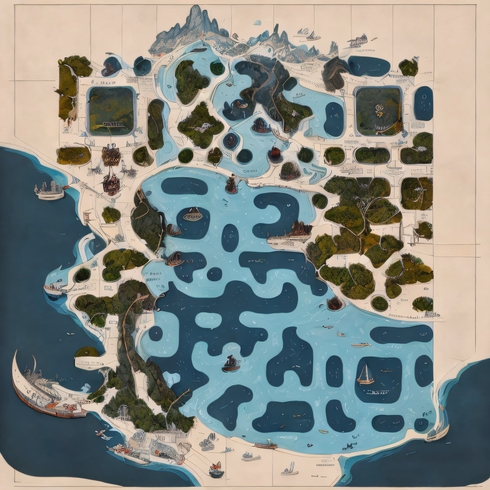 Illustrated Gulf Map Storybook QR Code Art — image 1