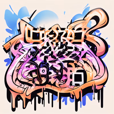 Wildstyle Graffiti Lettering QR Code for Stickers — image 1