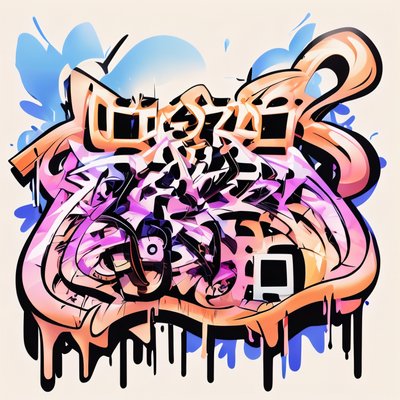 Wildstyle Graffiti Lettering QR Code for Stickers