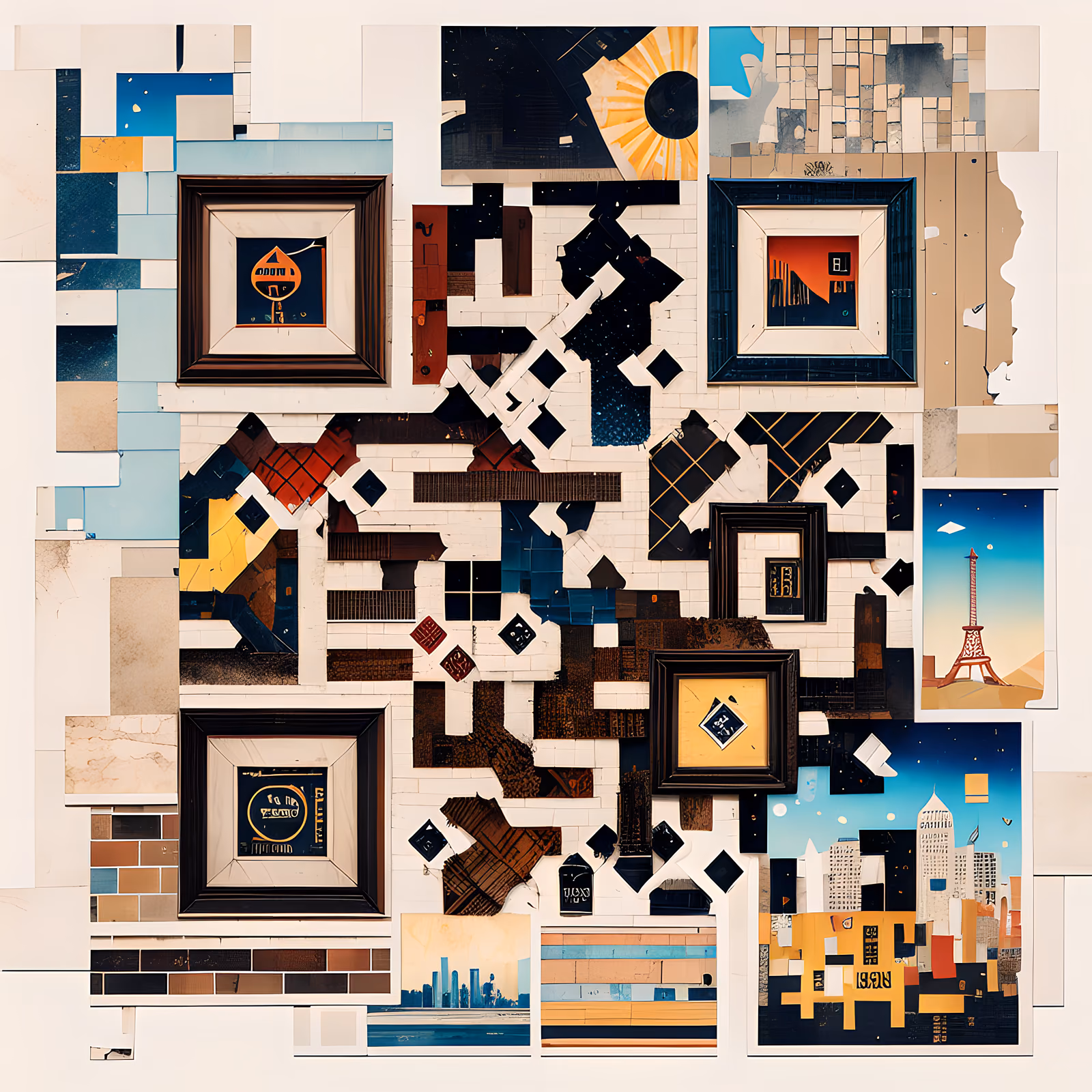 City Gallery Paper Collage QR Code Art — image 1