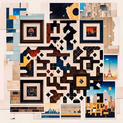 City Gallery Paper Collage QR Code Art — image 1