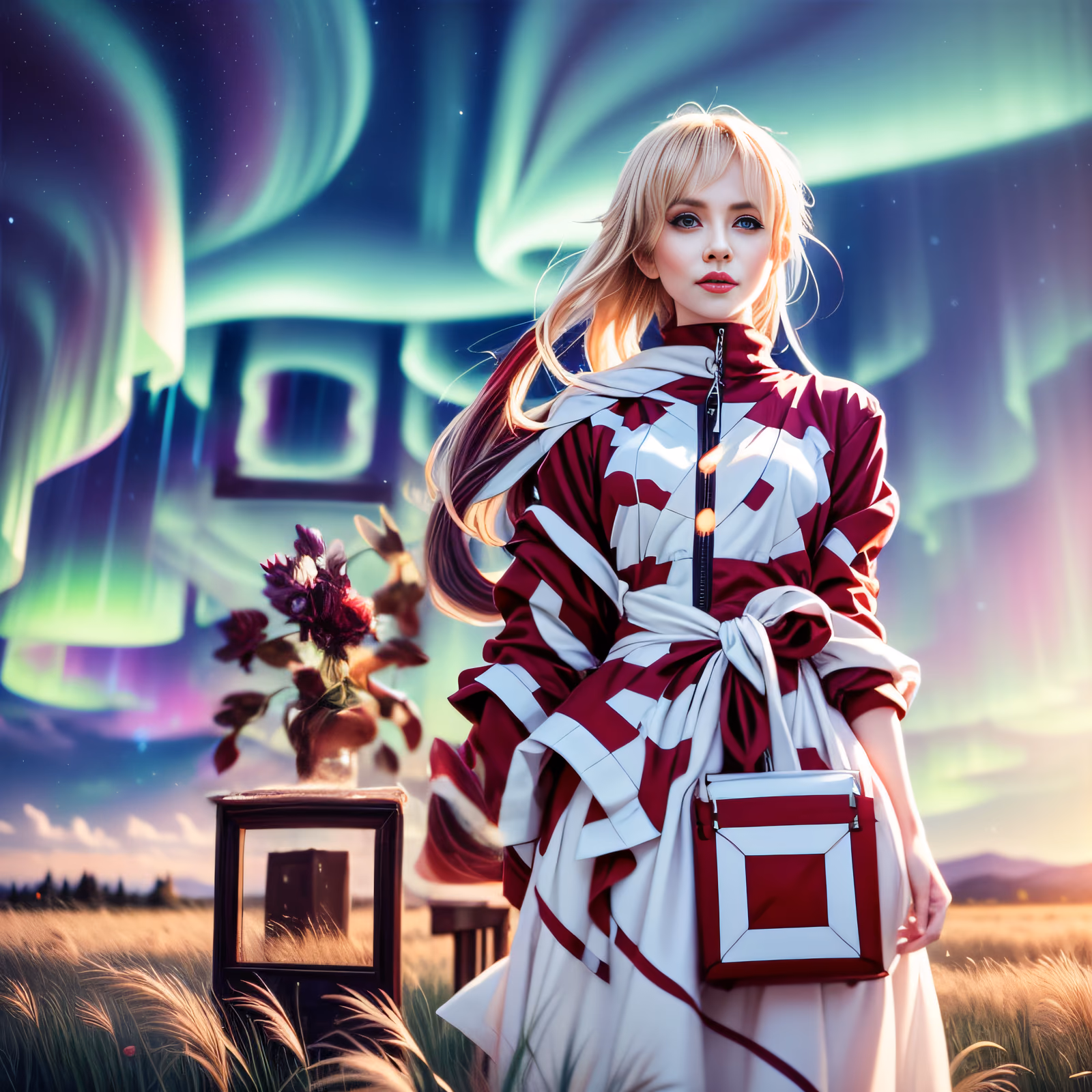 Aurora Sky Fashion Woman Anime QR Code for Posters — image 1