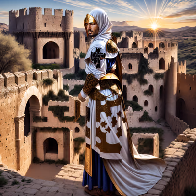 Crusader Knight Castle Fantasy QR Code for Posters — image 1