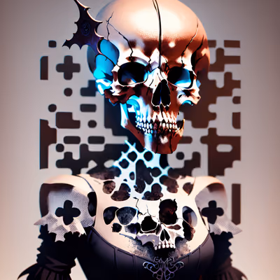 Gothic Skull Bodice 3D QR Code for Apparel — image 1