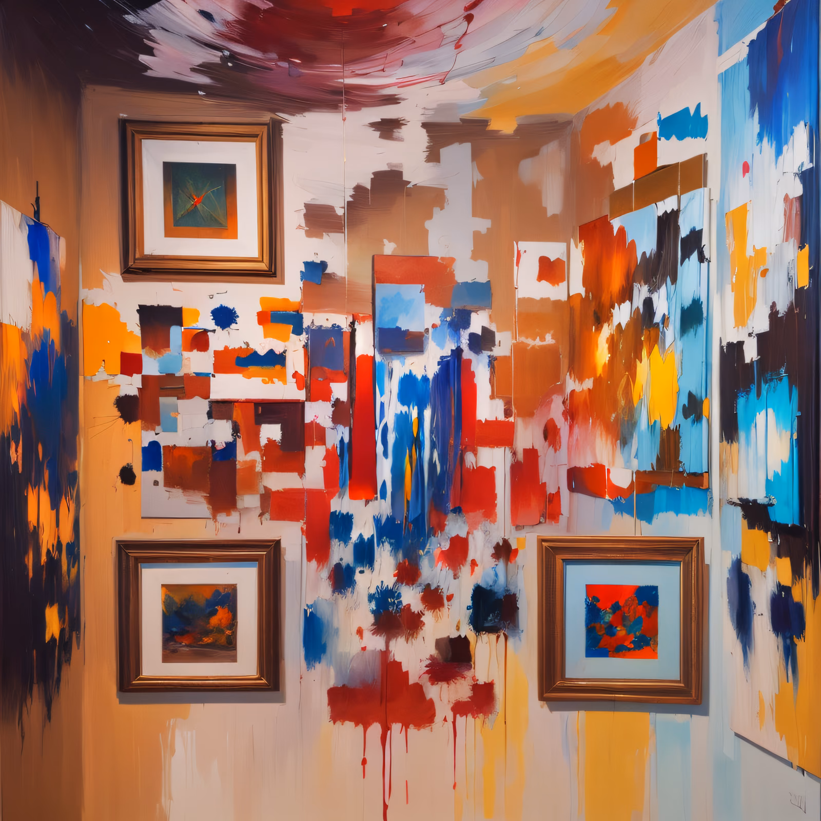 Abstract Gallery Wall Oil Painting QR Code Art — image 1