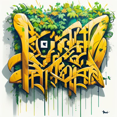 Yellow Wildstyle Graffiti Lettering QR Code for Posters