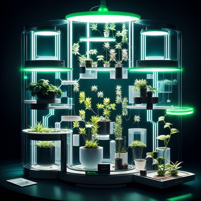 Glowing Plant Lab Retrofuturism QR Code for Posters