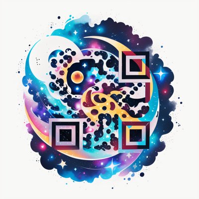 Galaxy Crescent Moon Tattoo QR Code for Temporary Tattoos