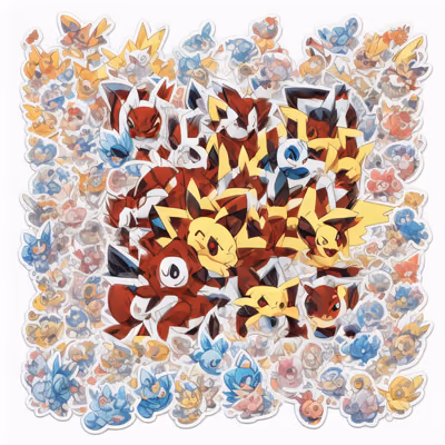 Pokemon Sticker Bomb Cartoon QR Code for Stickers — image 1