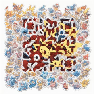 Pokemon Sticker Bomb Cartoon QR Code for Stickers