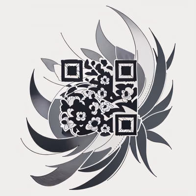 Оливковые листья в стиле тату: QR-код для переводных татуировок — изображение 1