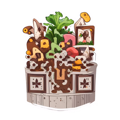 Compost Bin Vector Illustration QR Code for Stickers — image 1