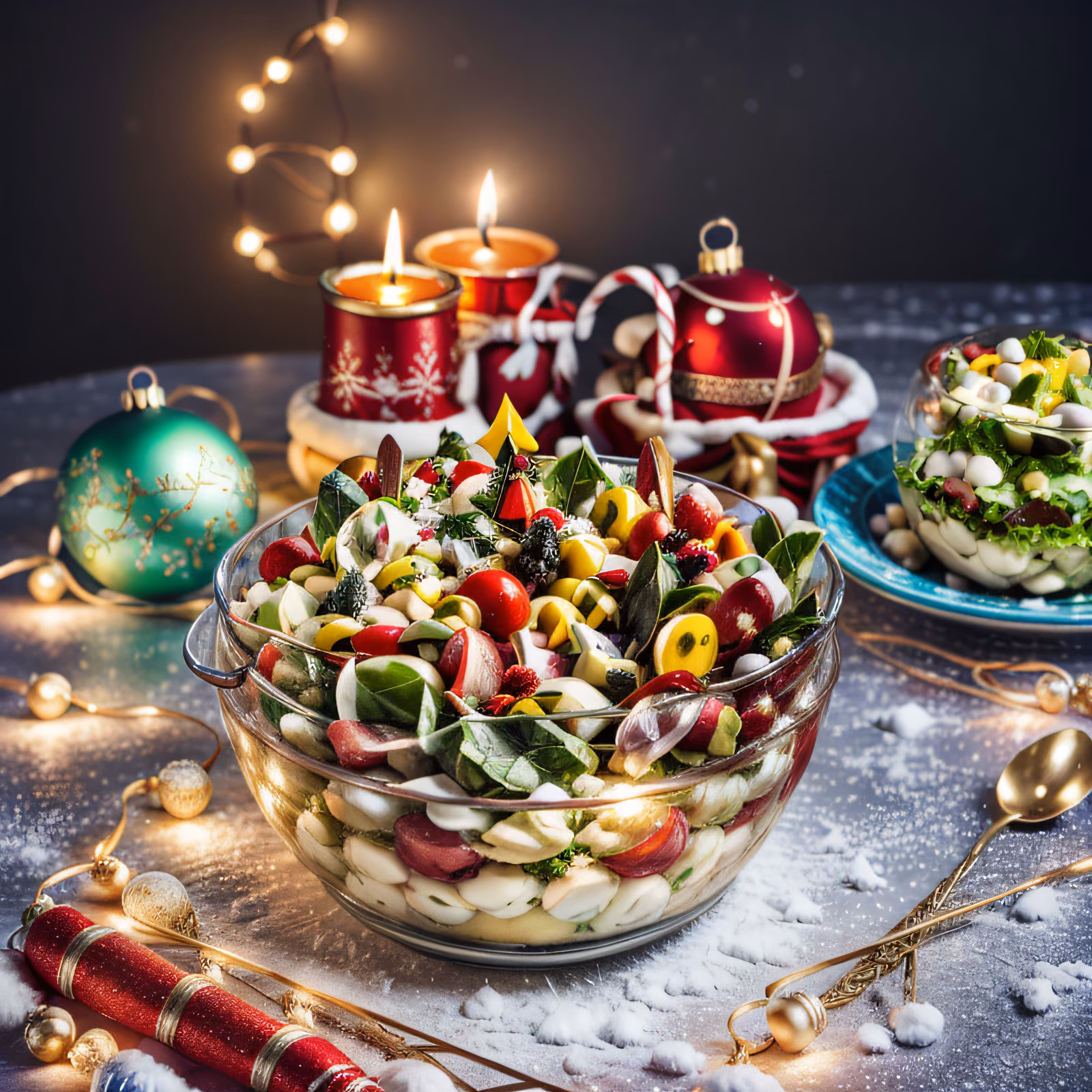 Christmas Salad Table Photo QR Code for Restaurant Menus — image 1