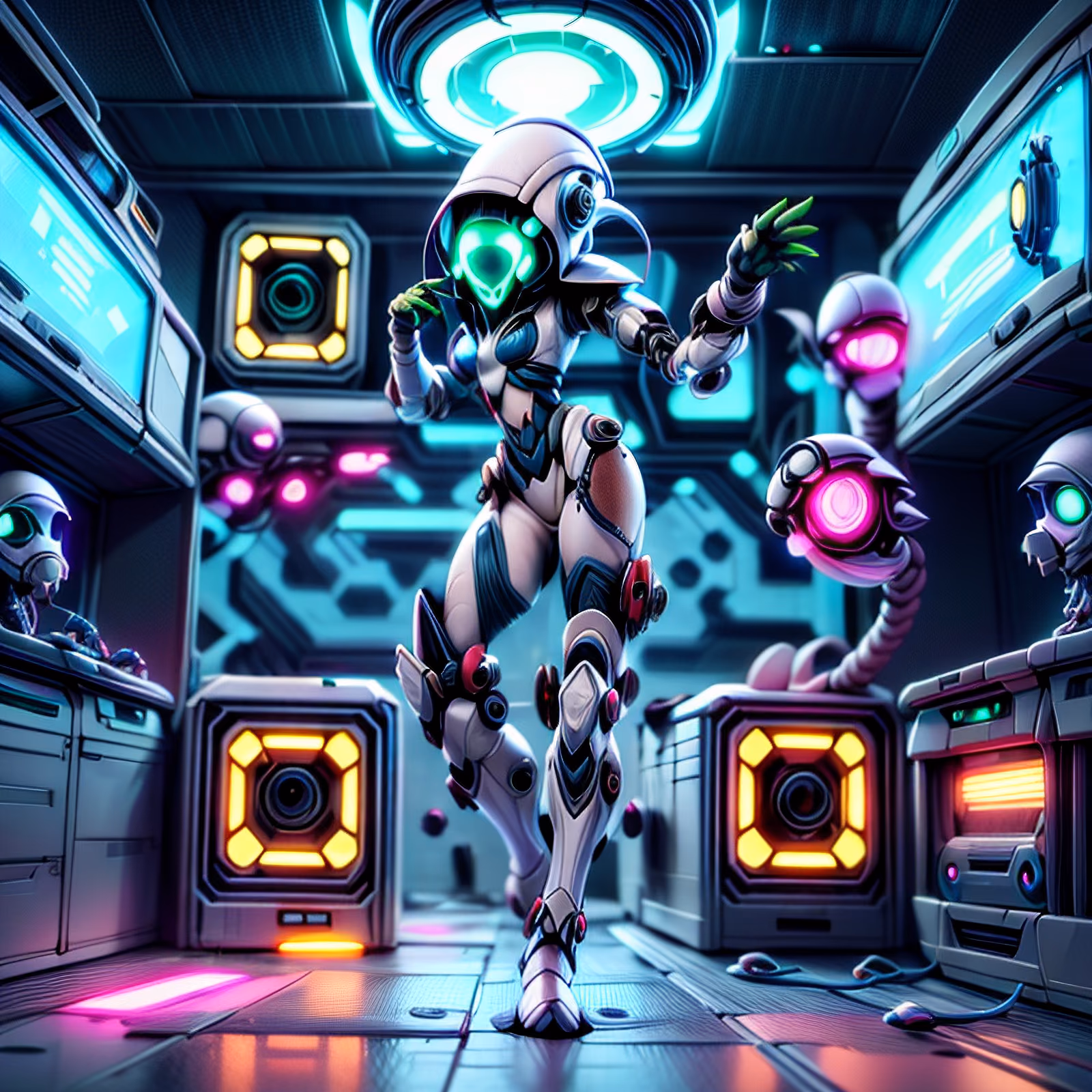 Armored Spaceship Corridor 3D QR Code for Posters — image 1