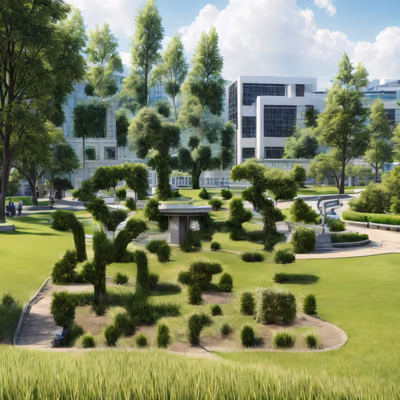 Urban Park Photorealistic QR Code Art — image 1