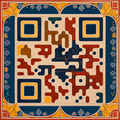 Talavera Tile Folk Pattern QR Code Art — image 1
