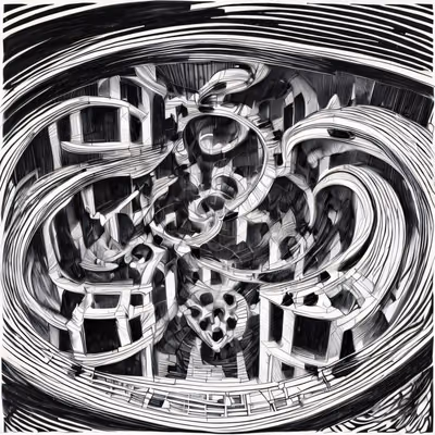 Spiral Staircase Ink Line Art QR Code Art — image 1