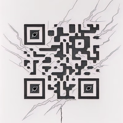 QR-код в стиле татуировки с вспышкой молнии для временных тату — изображение 1
